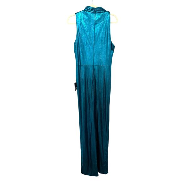 Mac Duggal 27085 Cut Out High Neck Sleeveless Ruched Maxi Formal Dress Sz 10 NWT - Picture 7 of 8